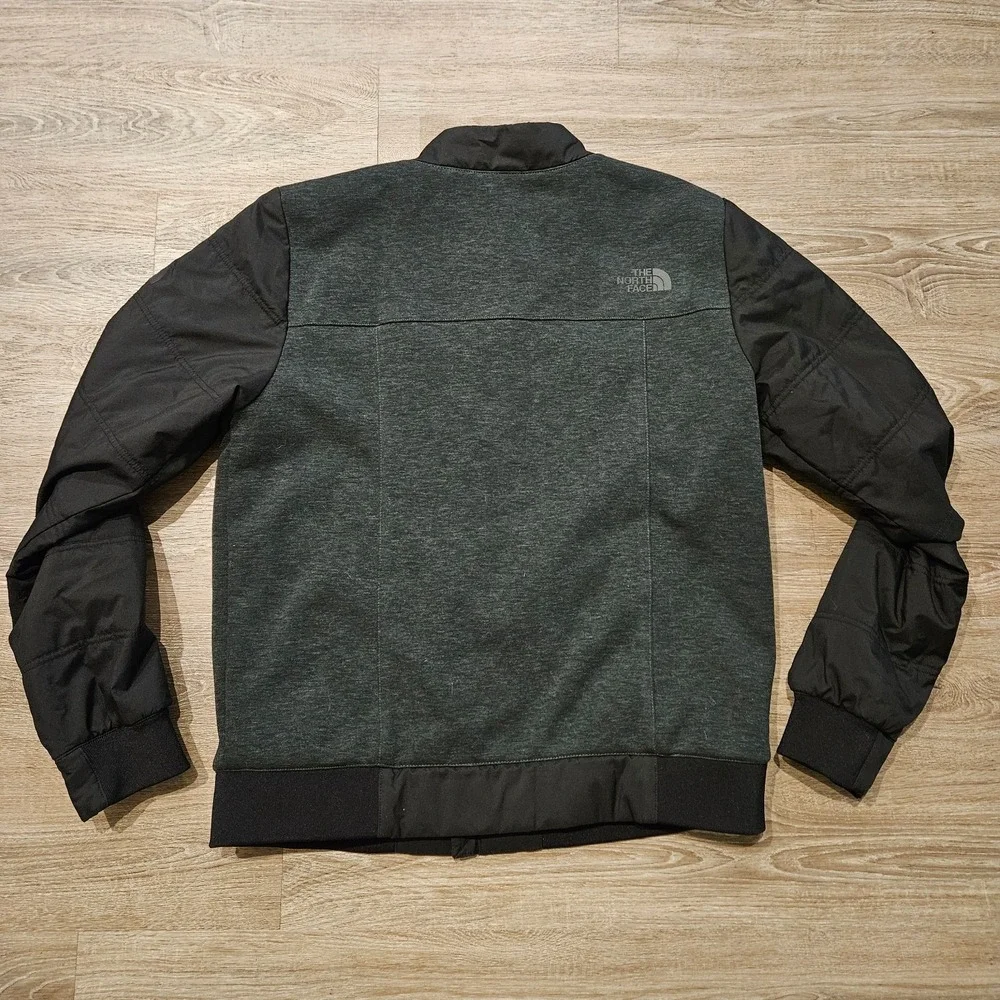 The North Face Insulated Bomber Jacket Gray Black Mens Large Full Zip Coat